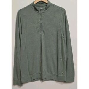 Right of Way Mens Sz M Green Gray 1/4 Zip Pullover Golf Running Active Outdoors‎